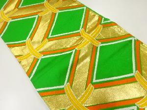 アンティーク　襷に花模様織出し袋帯（着用可）